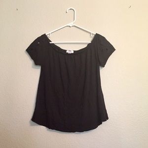 black over the shoulder top